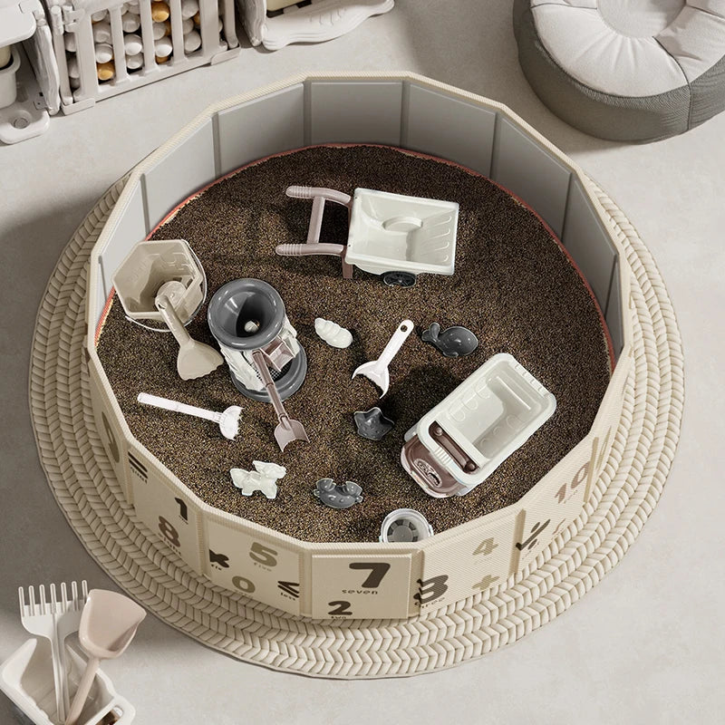 Children's Sand Toys Indoor Sandpit Playset Seeds Sand Non-Porcelain Sand Ocean Balls Fence