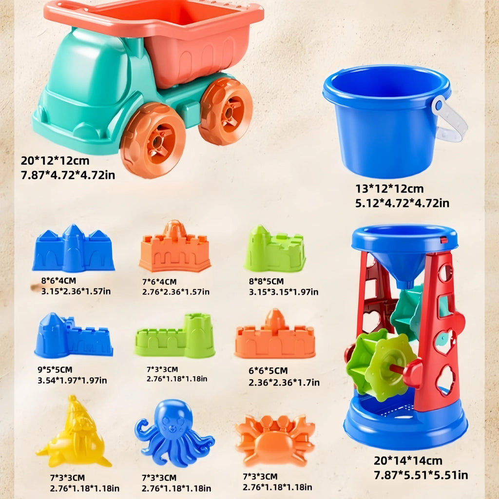 Children's beach toy set for boys and girls to play with sand, snow, water, outdoor gardening, digging soil, digging beach bucke