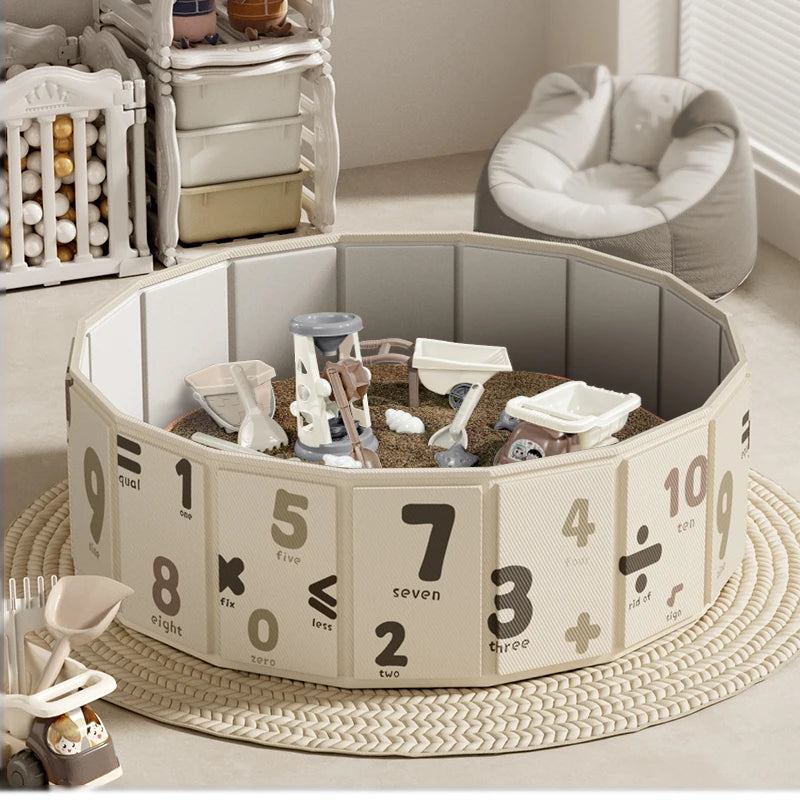 Children's Sand Toys Indoor Sandpit Playset Seeds Sand Non-Porcelain Sand Ocean Balls Fence