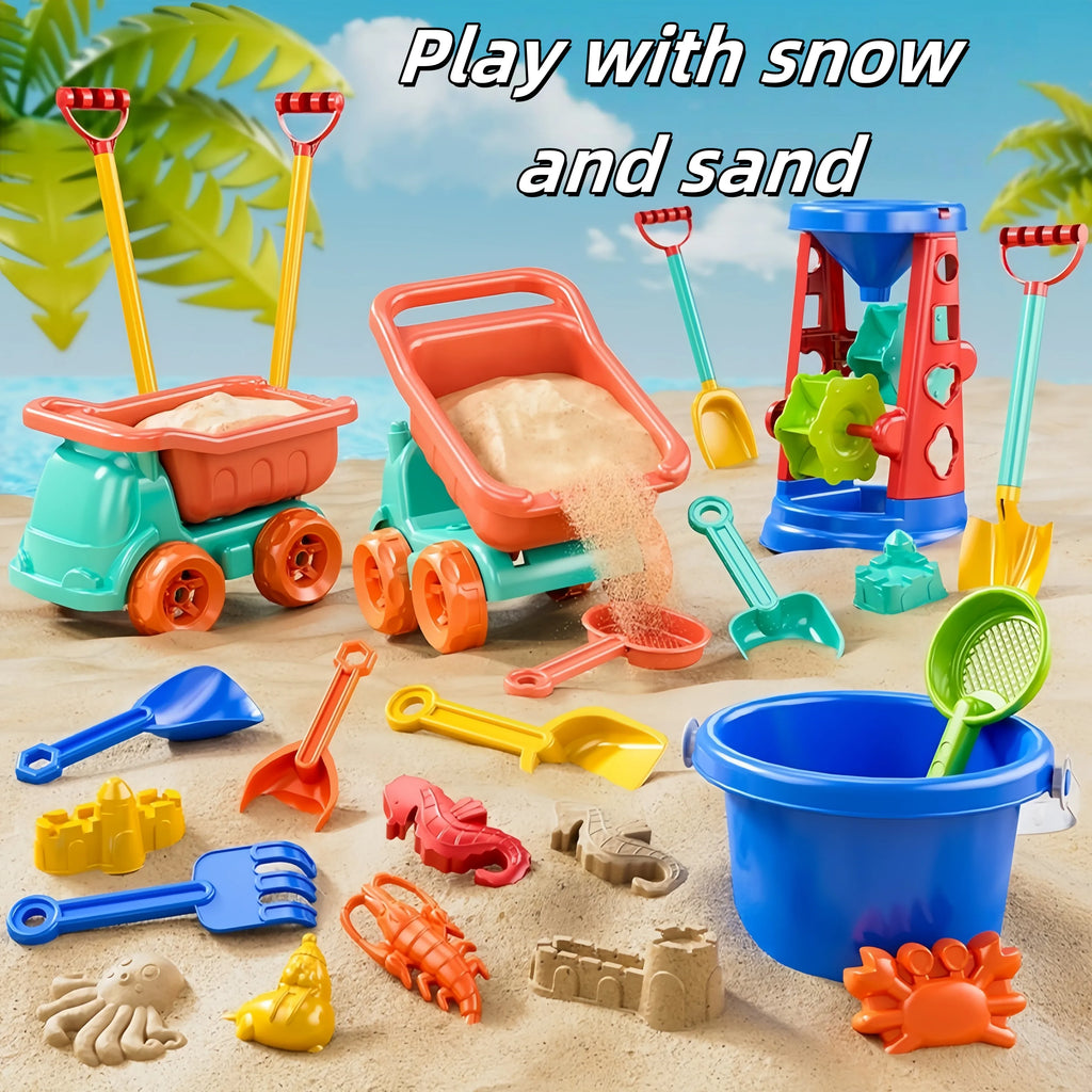Children's beach toy set for boys and girls to play with sand, snow, water, outdoor gardening, digging soil, digging beach bucke